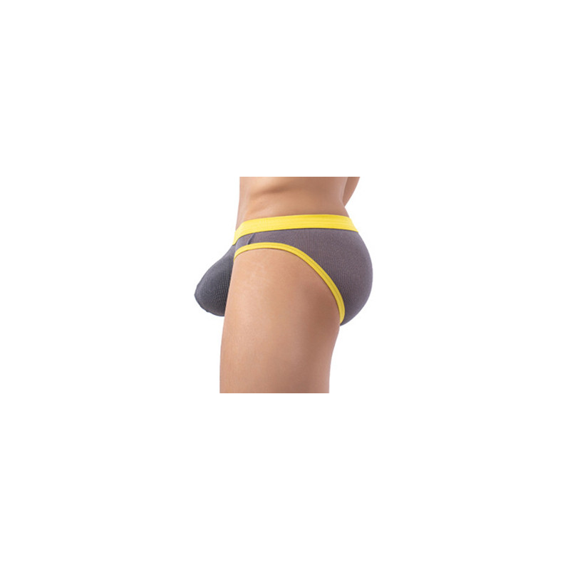 MenSexyWear Slip Clipo Gris-jaune